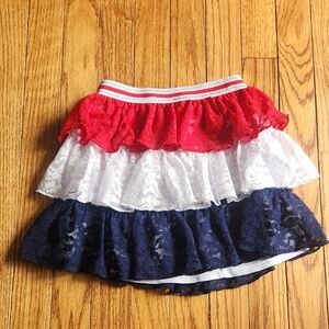 Red, White, and Blue Lace Skirt Size 5T